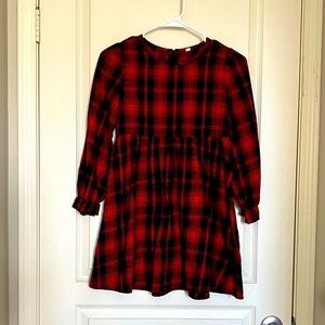 SHEIN Red & Black Plaid Kids Dress – Size 140 (Girls)